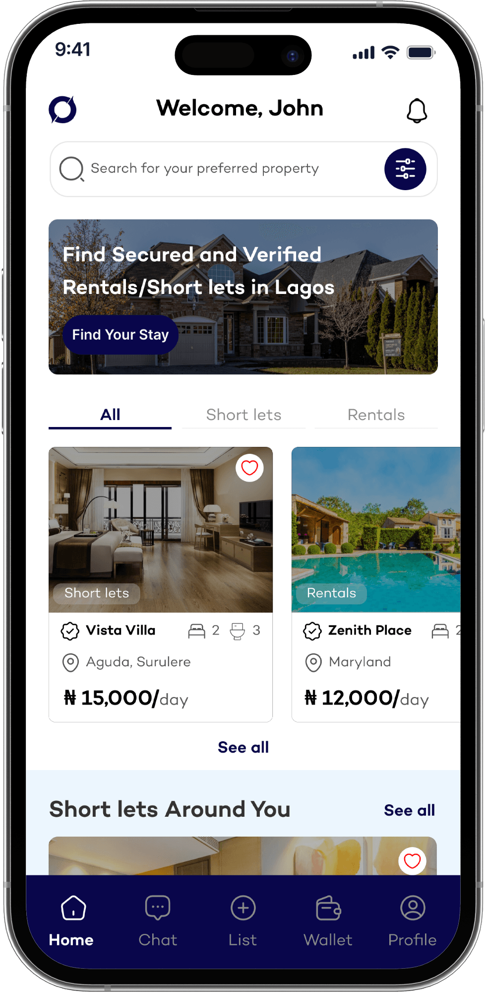 OgaRent App Home